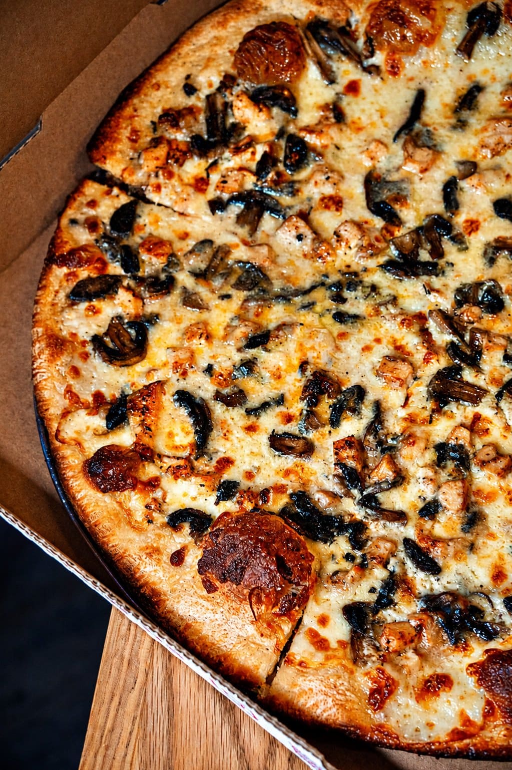 A pie in its box